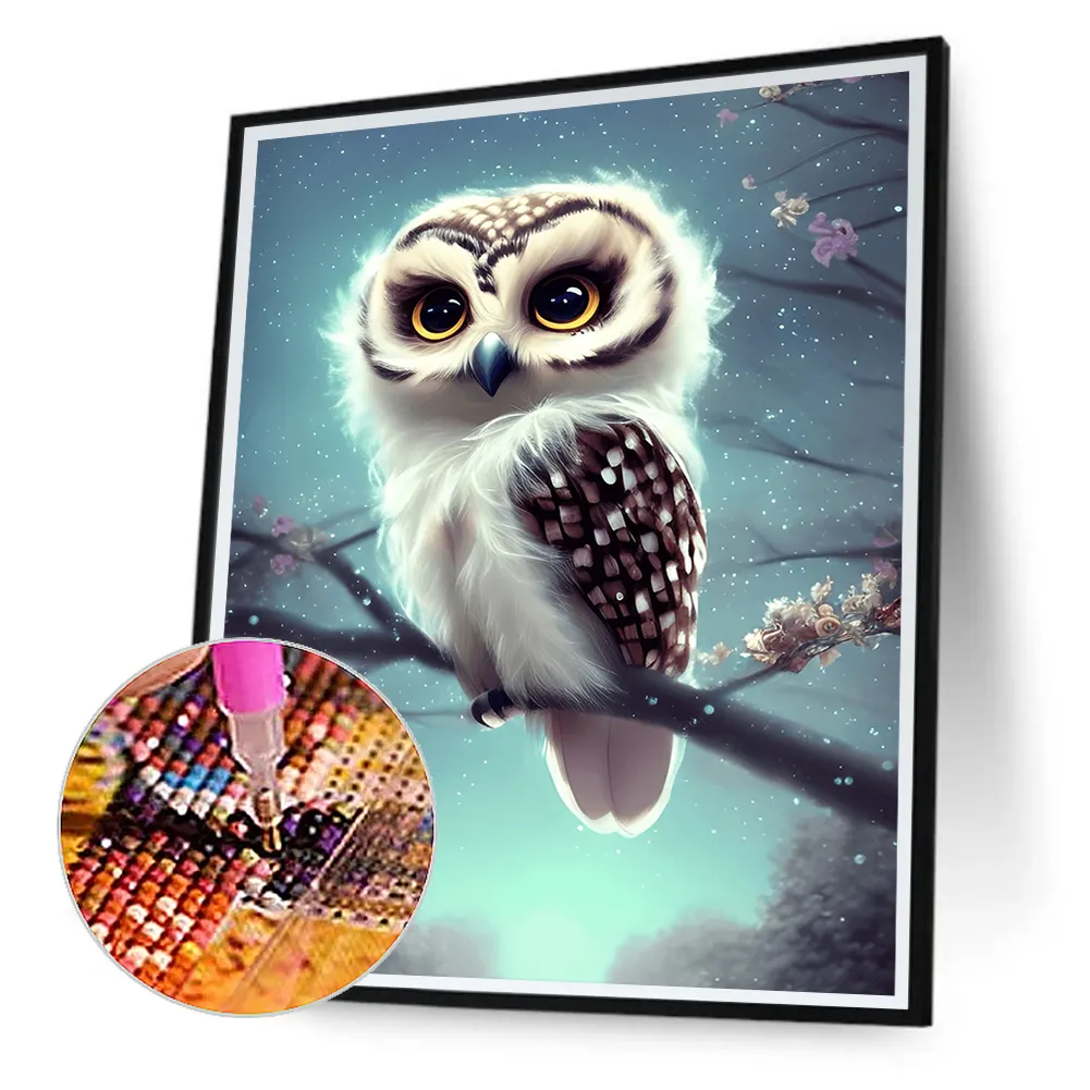 Full Round Diamond Painting 30*40cm - Owl