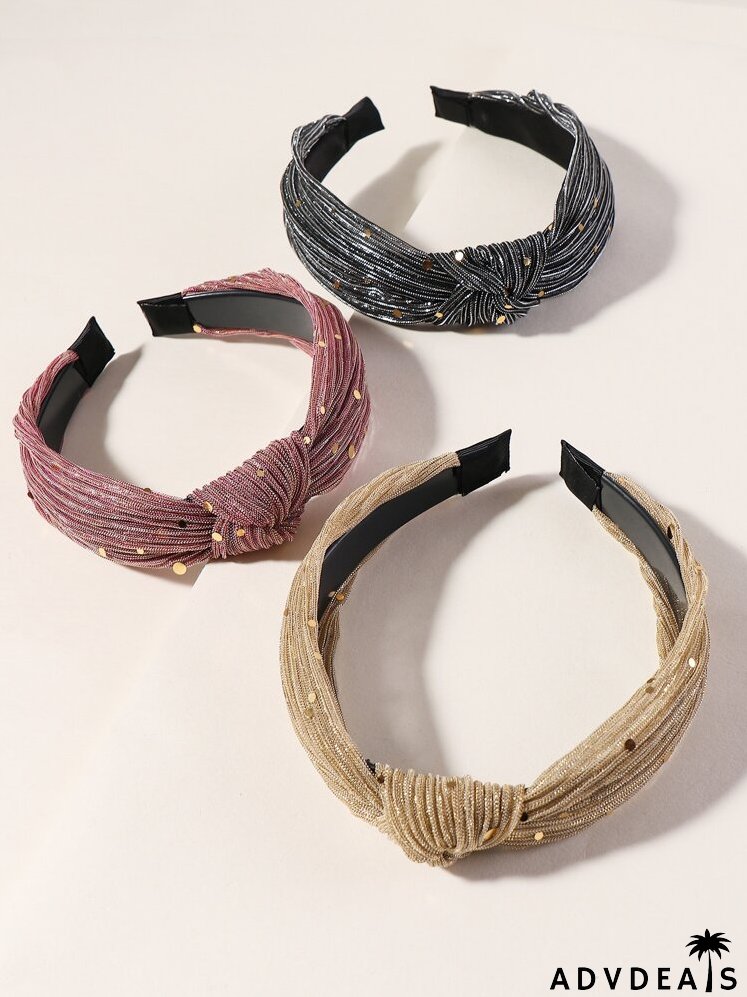 3pcs Sequin Cross Knot Hair Hoops
