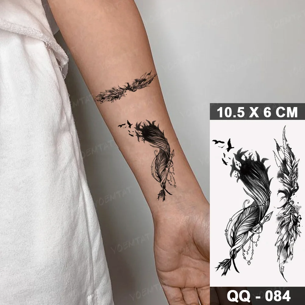 Sdrawing Plant Waterproof Temporary Tattoo Sticker Woman Girl Man Color Flower Flash Tatoo Ankle Body Art Transferable Fake Tatto