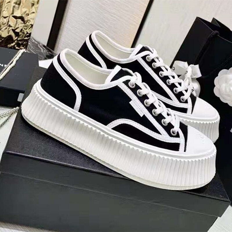 Little White Shoes Female Lace-Up Platform Cake Thick-Soled Casual Biscuit Shoes Female 2021 Spring And Autumn New Inner Increas