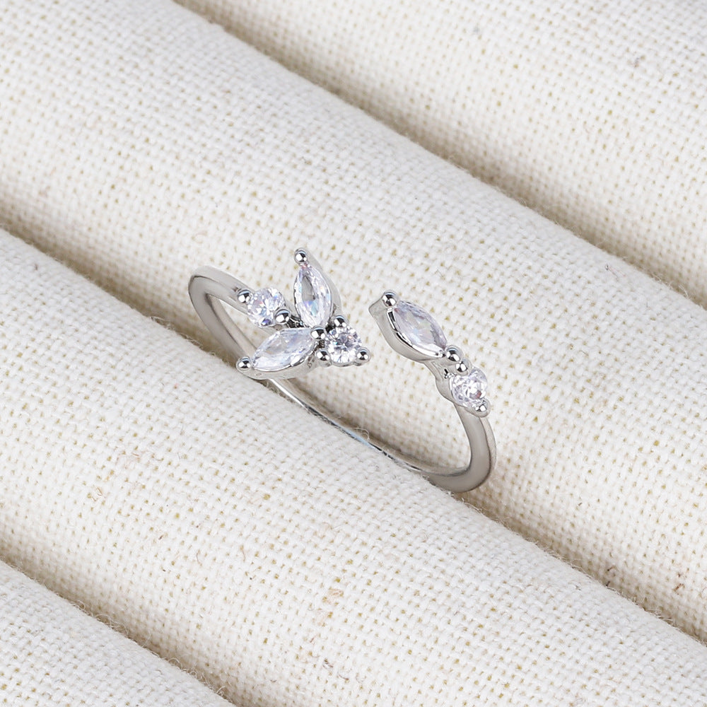 IG Style Women Crown Heart Circle Copper Electroplating Rings