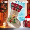 DIY Diamond Painting Christmas Stockings Hanging Ornaments Large Capacity Xmas Socks Pendant Wear Resist Candy Gift Storage Bags for Family Christmas Holiday Party Decoration (Christmas candles)