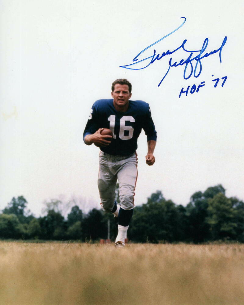 FRANK GIFFORD SIGNED AUTOGRAPH 8x10 Photo Poster painting - NEW YORK GIANTS SB CHAMPION, RARE