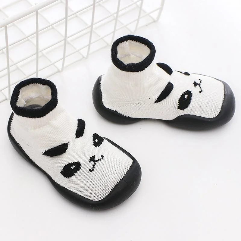 Baby Socks With Rubber Soles Cartoon baby shoes Infant Sock Baby steps Anti-slip Leather kids Floor Socks Baby slippers