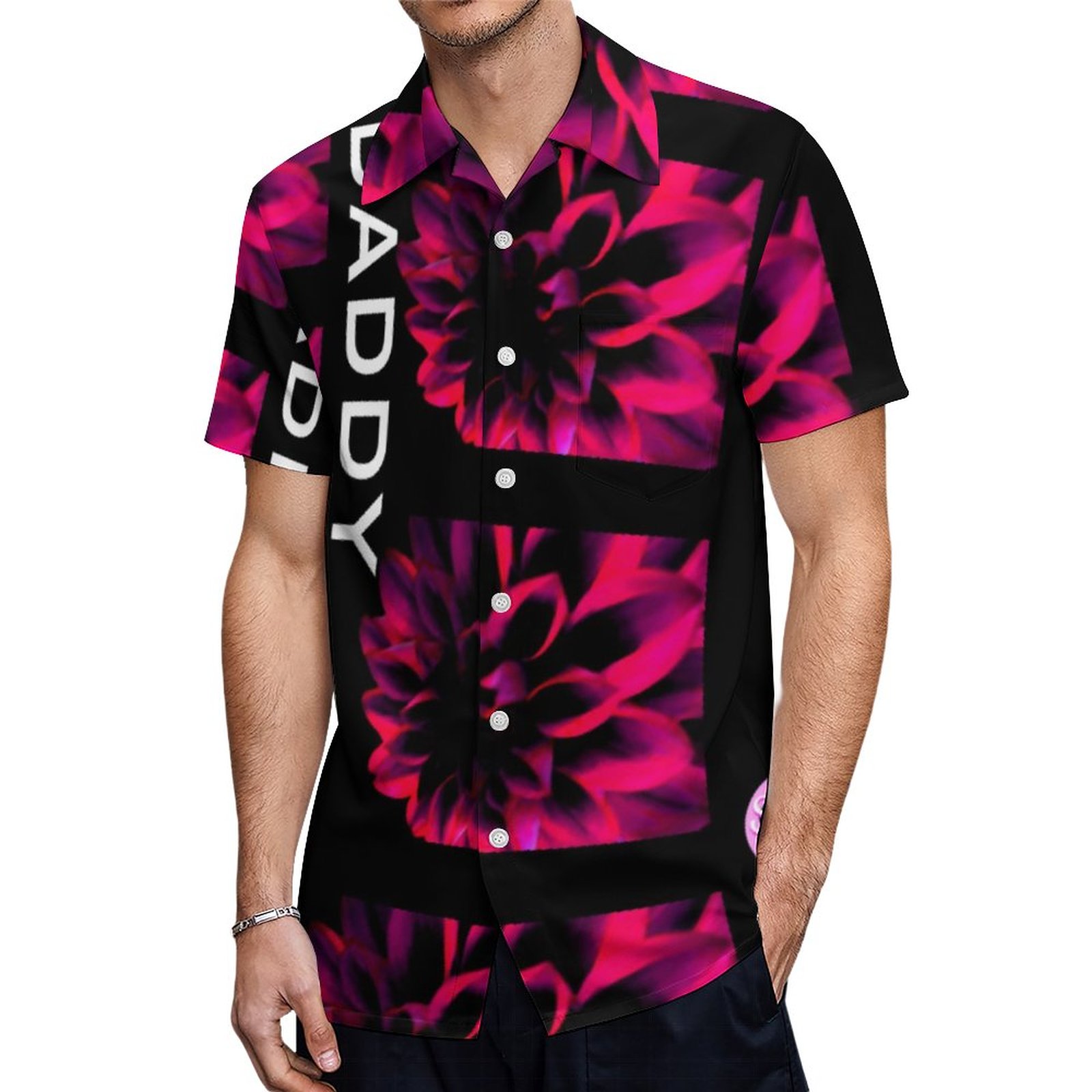 Daddy Hawaiian Shirt Mens Button Down Plus Size Tropical Hawaii Beach Shirts