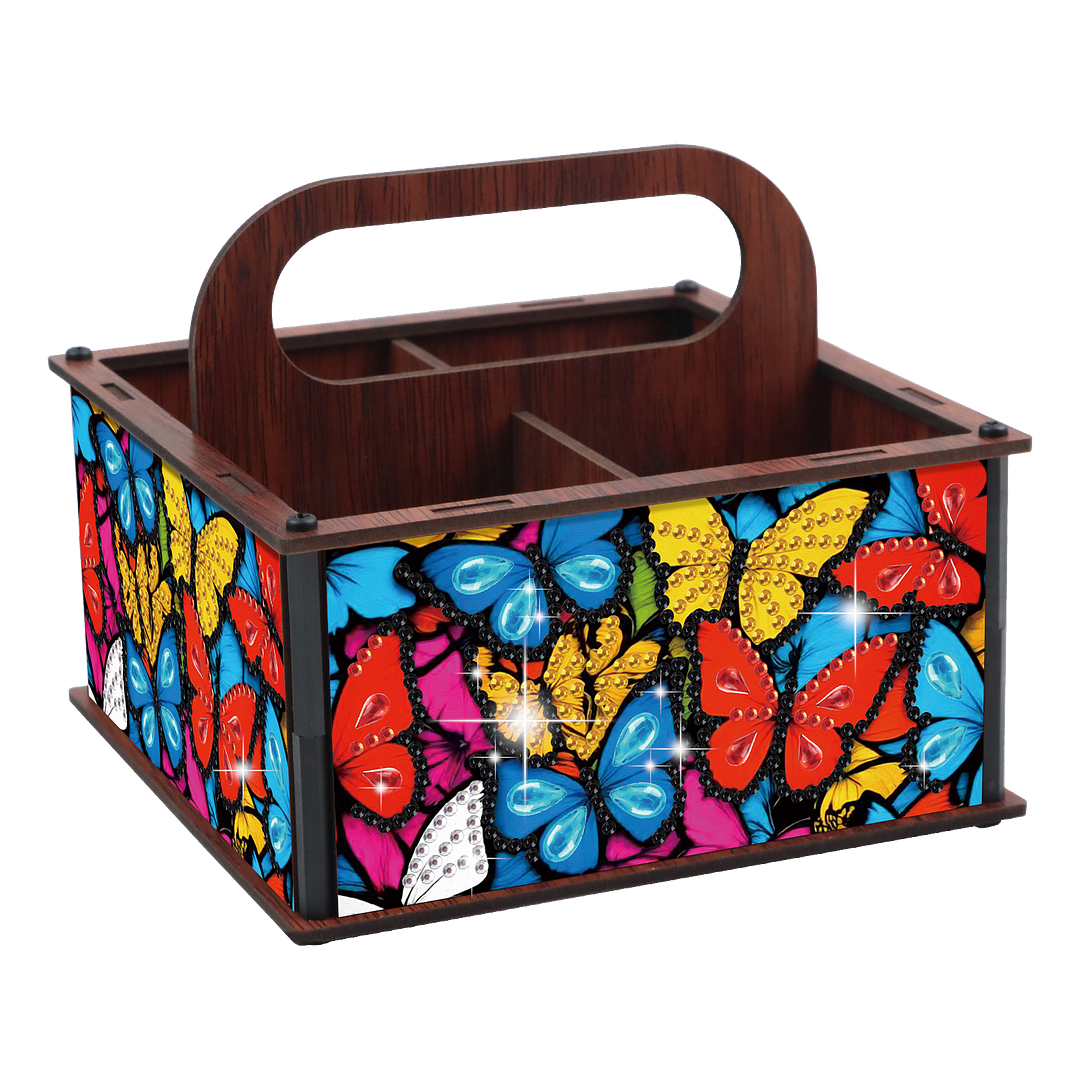 DIY Butterfly Wooden Diamond Painting Handheld Storage Box Kit Tabletop Decor