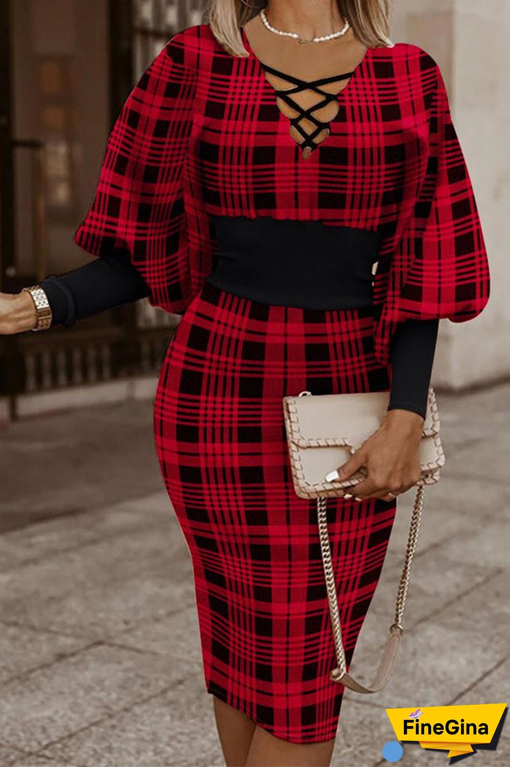 Apricot Sexy Casual Print Bandage Printing V Neck Wrapped Skirt Dresses