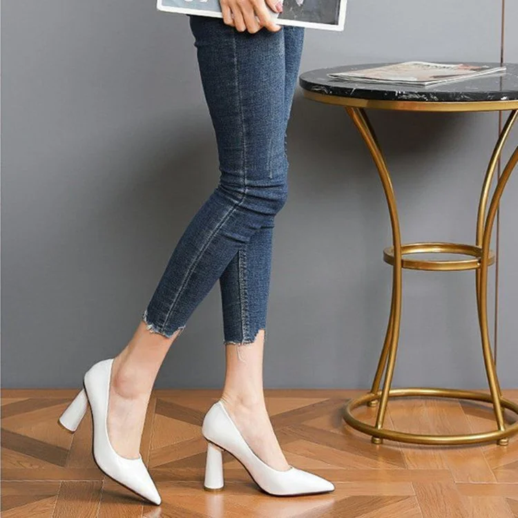Yyvonne Famous Single Shoe Women In The Summer Of 2025 New Shallow Thick Heel Women's Shoes Temperament Tip-Tip High-Heeled Shoes
