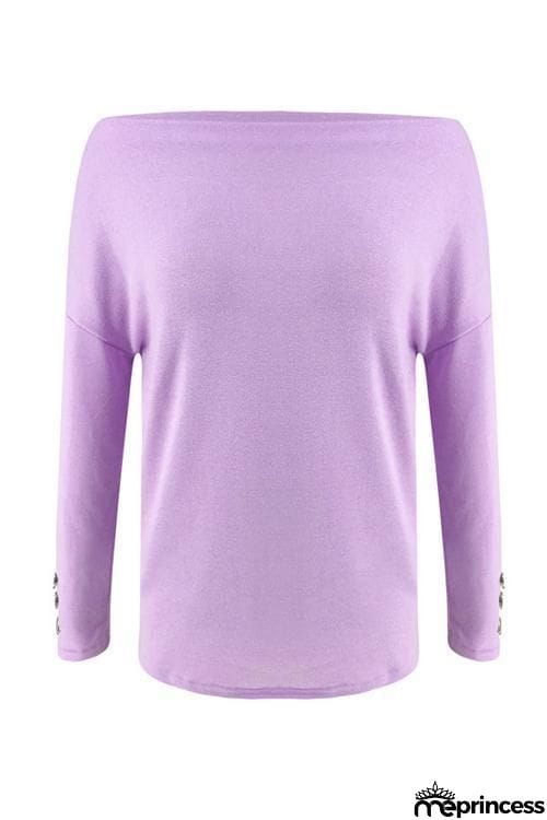 Button Dew Shoulder T Shirt