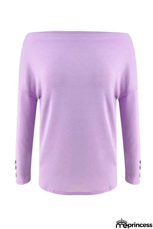 Button Dew Shoulder T Shirt