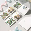 6Pcs Diamond Painting Bicycle Town Greeting Card Set with Envelopes for Birthdays Thanksgiving & Special Occasion