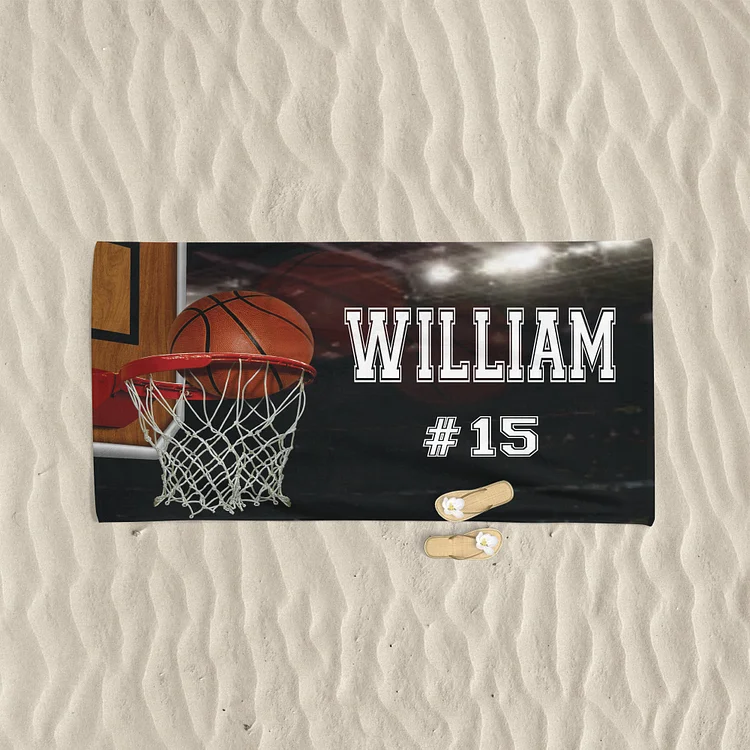 Personalized Basketball Beach Towel For Summer&Beach|DYTowel347