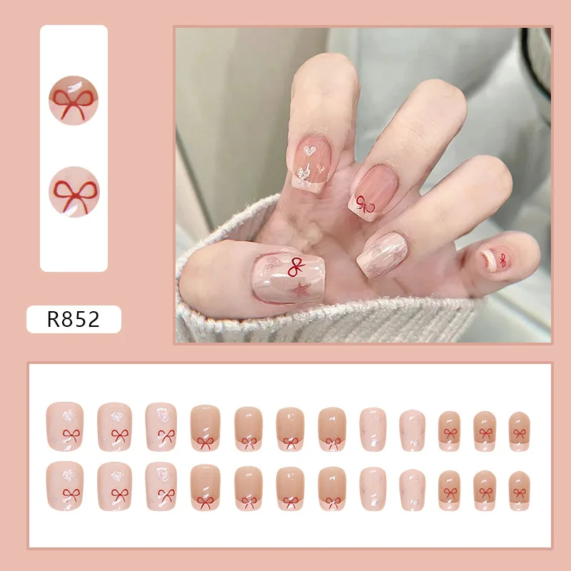 Cnneeds Pink Gradient Coffin Nails – Glossy Press On Nails for Women  