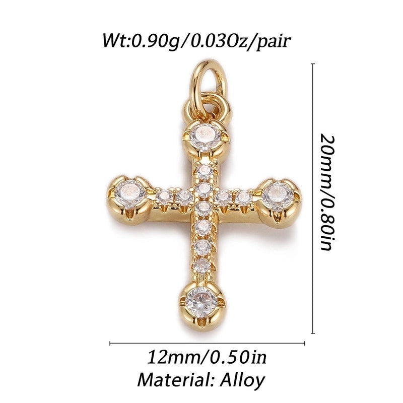 1 Piece Copper Zircon Cross Pendant