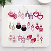 12 paires de boucles d&rsquo;oreilles en acrylique DIY en forme de diamant en c&oelig;ur de la Saint-Valentin pour adultes : boucles d&rsquo;oreilles en cristal pendantes d&eacute;corations pour femmes pour d&eacute;butantes f&ecirc;te artisanale cadeaux de festival