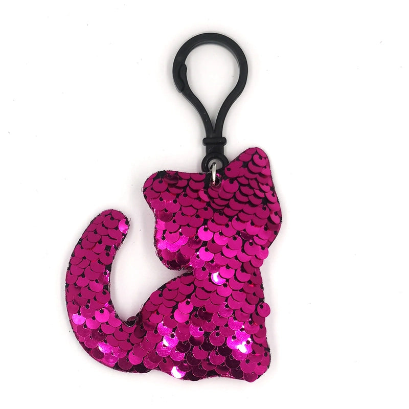 Reflective Sequin Keychain Fashion Cartoon Animal Pendant Bag Pendant