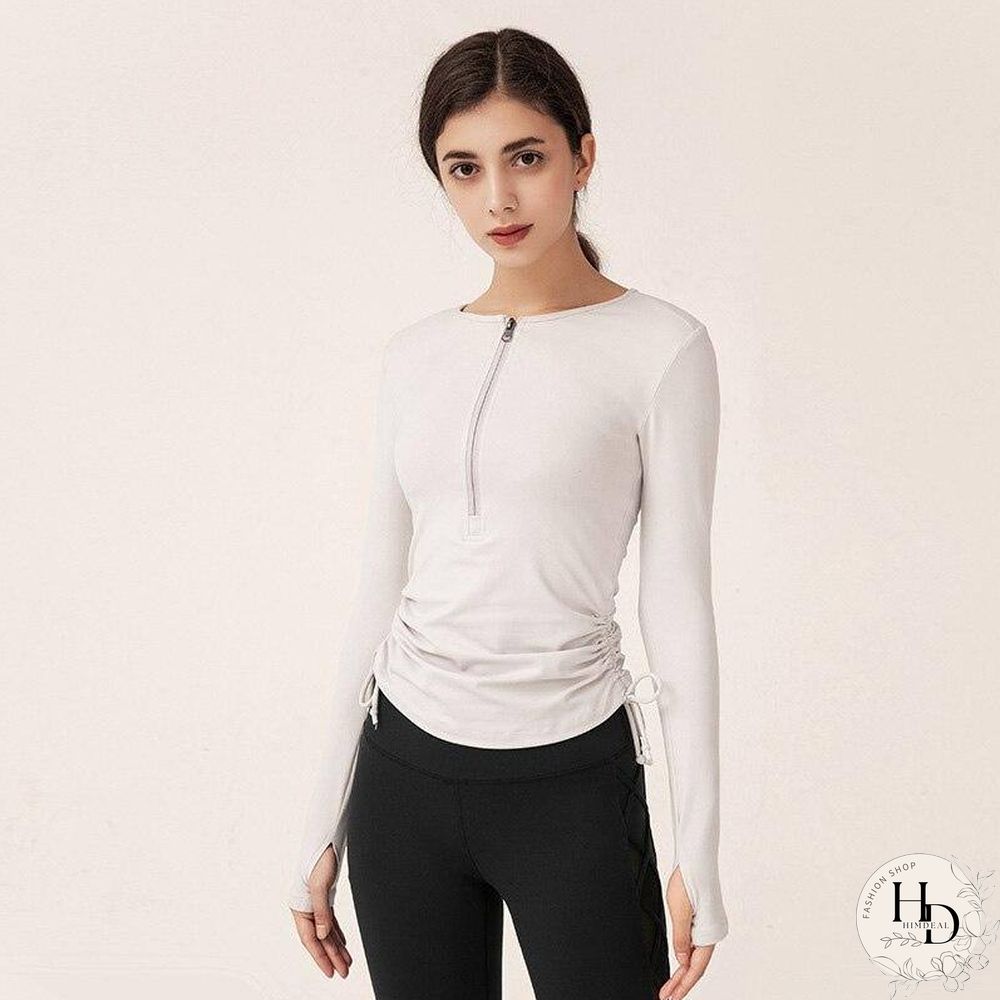 Sexy sports running gym seamless crop top yoga long sleeve fitness t-shirt workout tops