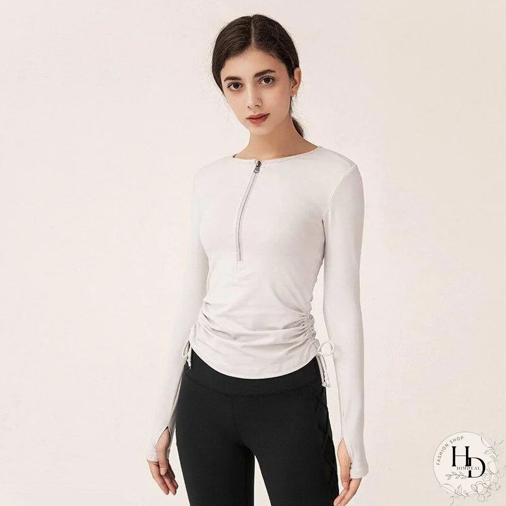 Sexy sports running gym seamless crop top yoga long sleeve fitness t-shirt workout tops