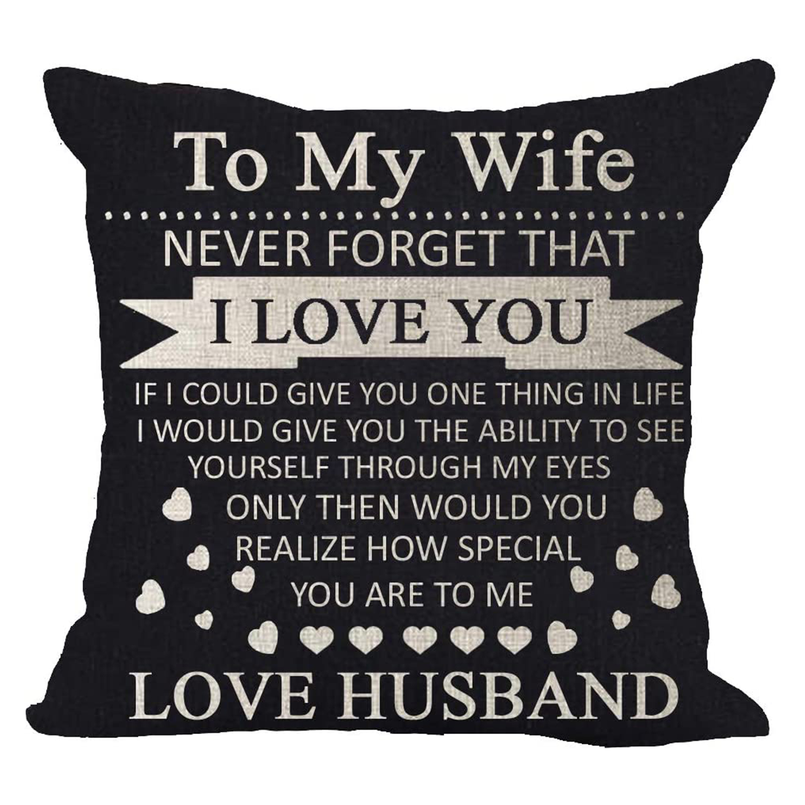 

Valentines Pillow Cases 18x18 inch, Cotton Linen Letters Cushion Cover, 501 Original