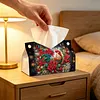 Large Size DIY Christmas Rooster Bloom Diamond Painting Tissue Box