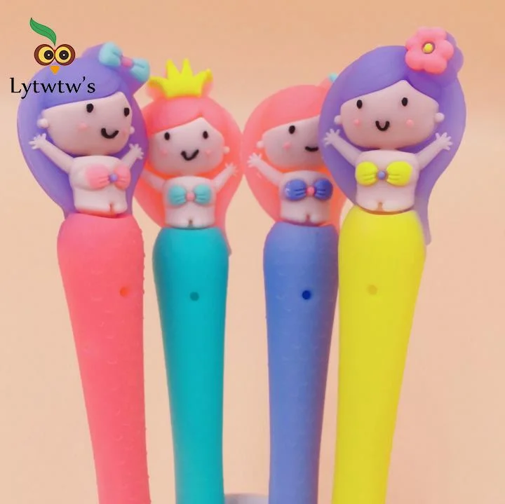 1Pcs Lytwtw's Creative Mermaid Girl Cute Kawaii Gel Pen Stationery Office School Supplies Korean sweet pretty lovely anime funny