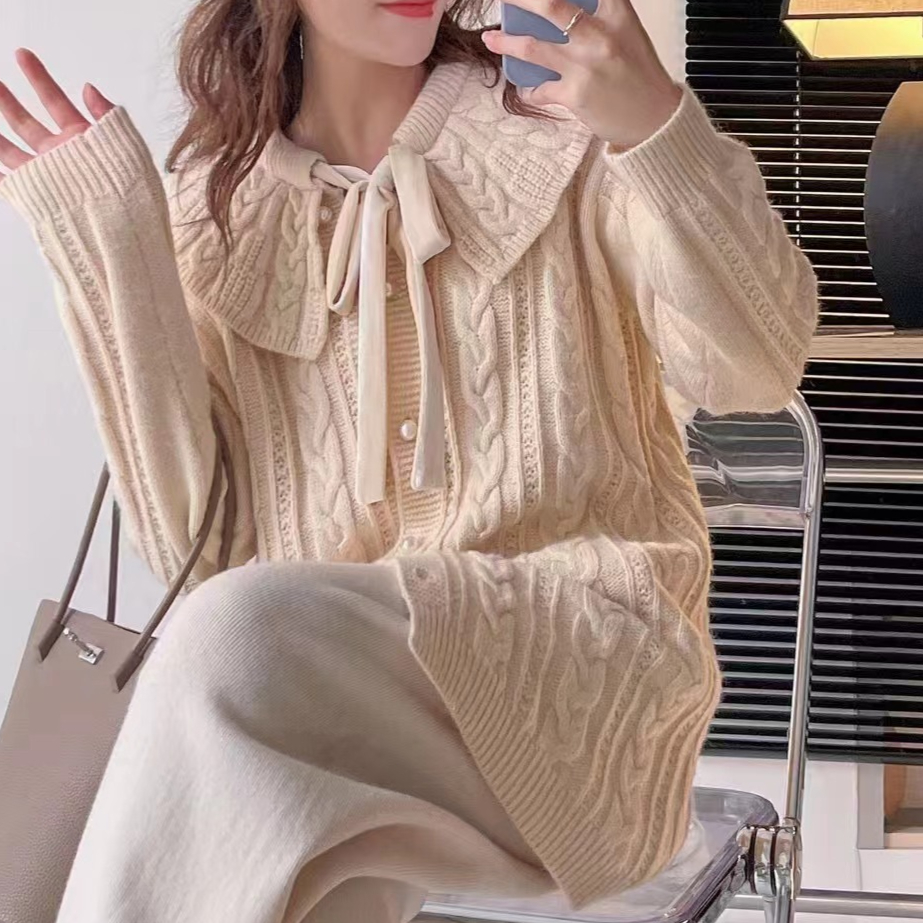 Chicfifth Sweater Women Winter Long Sleeve High Quality Autumn Vintage Top Knitted Cardigan