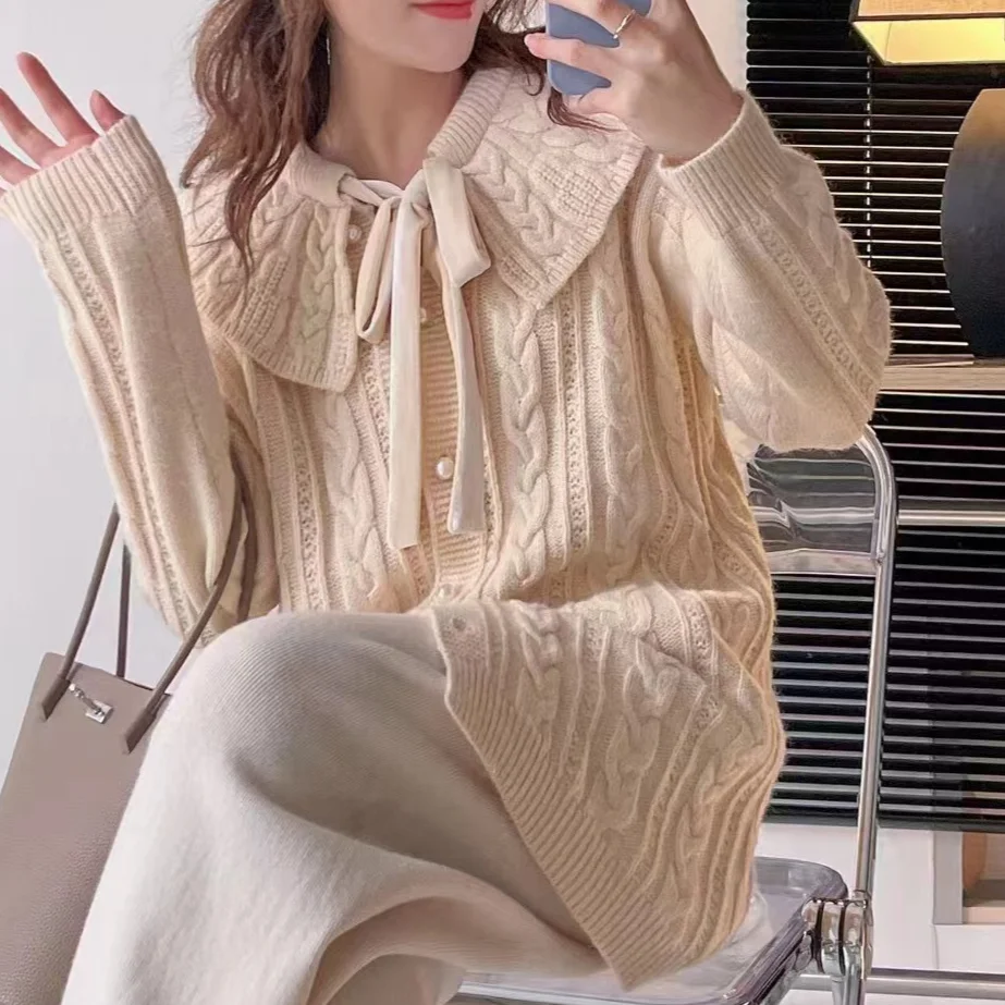 Chicfifth Sweater Women Winter Long Sleeve High Quality Autumn Vintage Top Knitted Cardigan