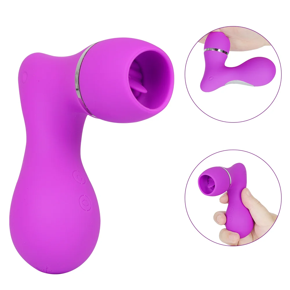 Tongue-swinging Suction Clitoris Stimulator - Rose Toy
