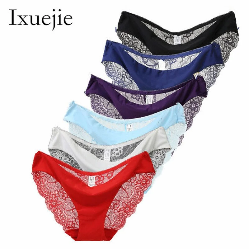 Billionm S-XXL 5 Size Women Sexy Underwear Transparent Hollow Women's Lace Panties Seamless Panty Briefs Intimates
