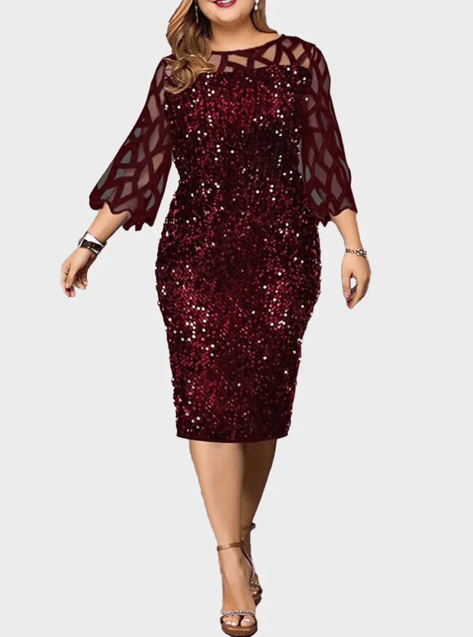  thdmladies Plus Size Sequin Dress thedmladies