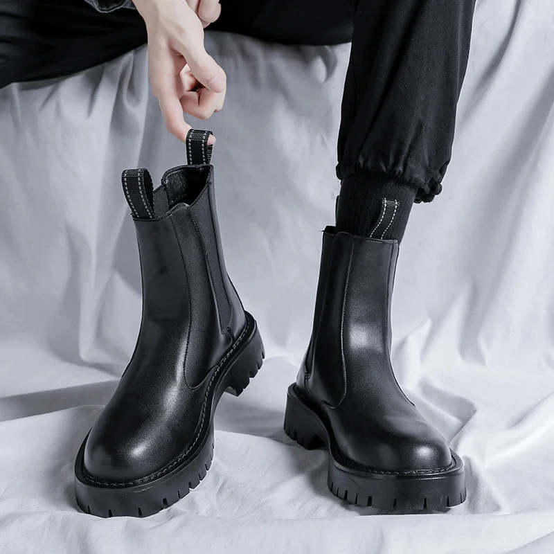 Tanguoant Tanguoant Boots Men's High Bang Shoes British Smoke Boots Spring Martin Boots Summer Advanced Boots Men 21271