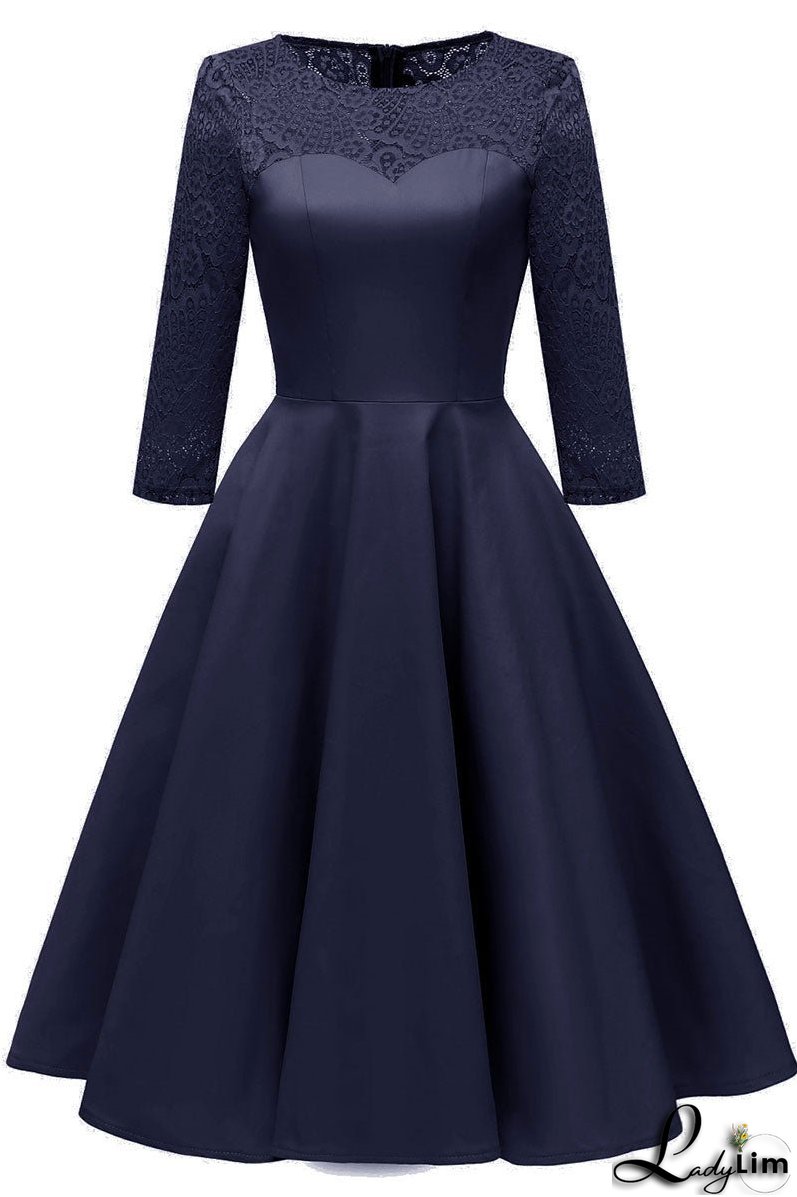 Chic Burgundy Lace Homecoming Dress With Long Sleeves