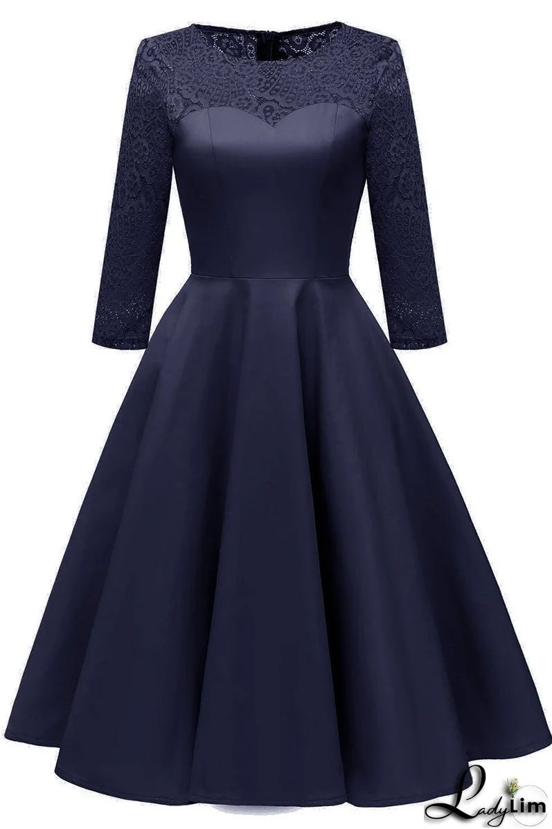 Chic Burgundy Lace Homecoming Dress With Long Sleeves