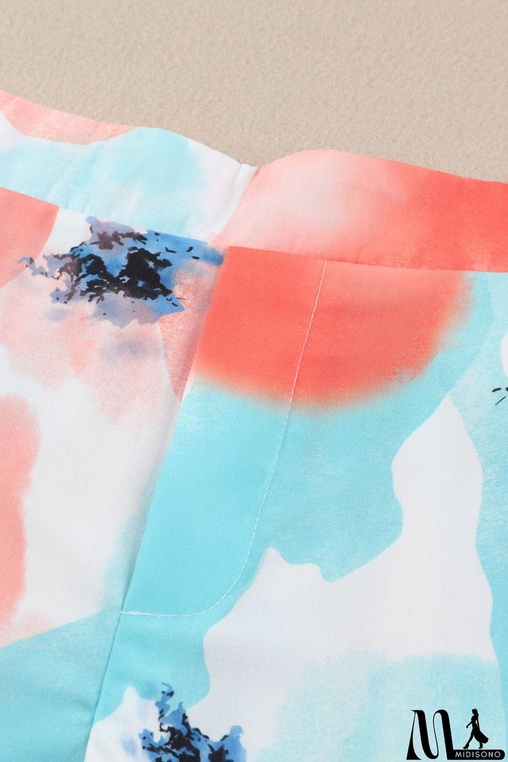 MidiSono - Printed Lace Trim Shorts with Pockets