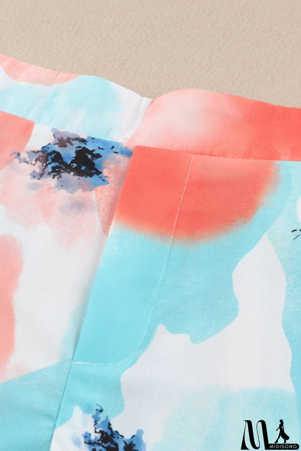 MidiSono - Printed Lace Trim Shorts with Pockets