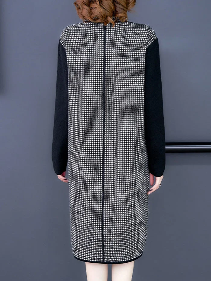 Knitted Dress with Over-the-knee Wool