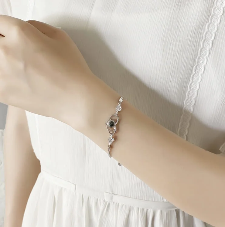 Custom Color Photo  Love Heart Projection Bracelet