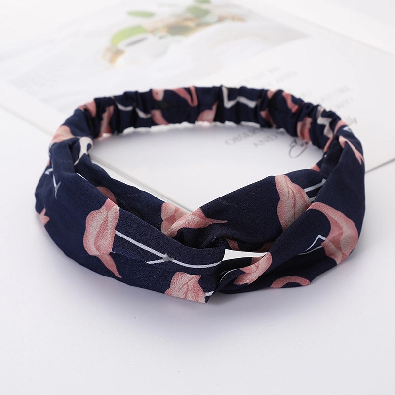 Women’s Lady Polka Dots Flower Cloth Hair Band