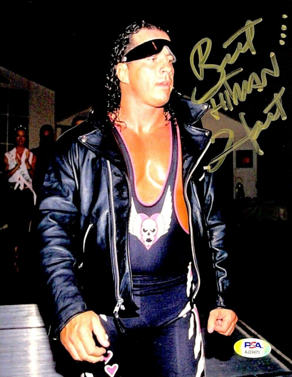 WWE BRET HART HAND SIGNED AUTOGRAPHED 8X10 WRESTLING Photo Poster painting WITH PSA DNA COA 1