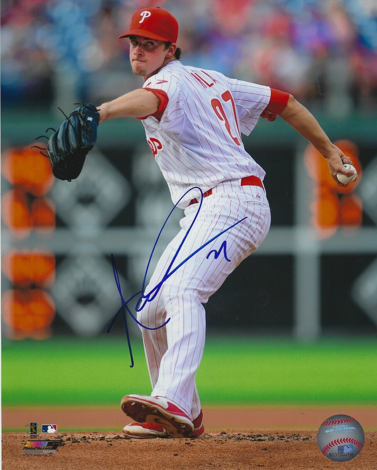 Signed 8x10 AARON NOLA Philadelphia Phillies Autographed Photo Poster painting - COA