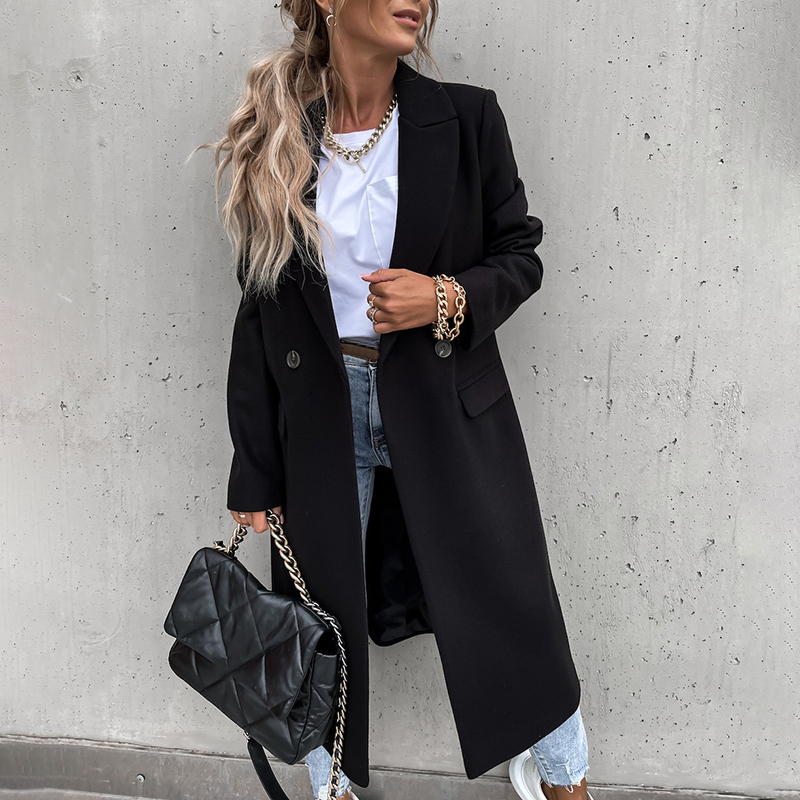Fashion Solid Color Long Coat wearshes