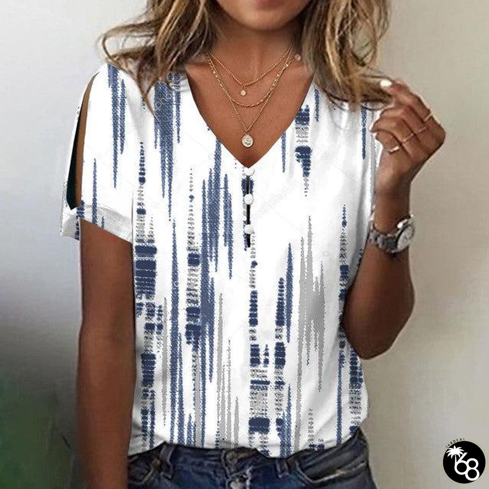 Classy Short Sleeve Print Top | 168DEAL