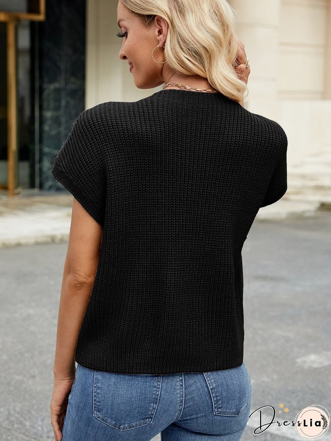 Round Neck Short Sleeve Sweater