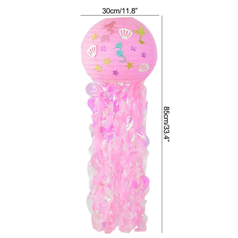 Mermaid Birthday Party Disposable Tableware Set Under The Sea Party Little Mermaid Girls 1st Birthday Decoration Shell Balloons