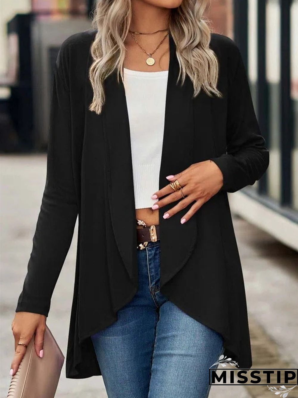 Women's Wrap Loose Casual Plain Coat