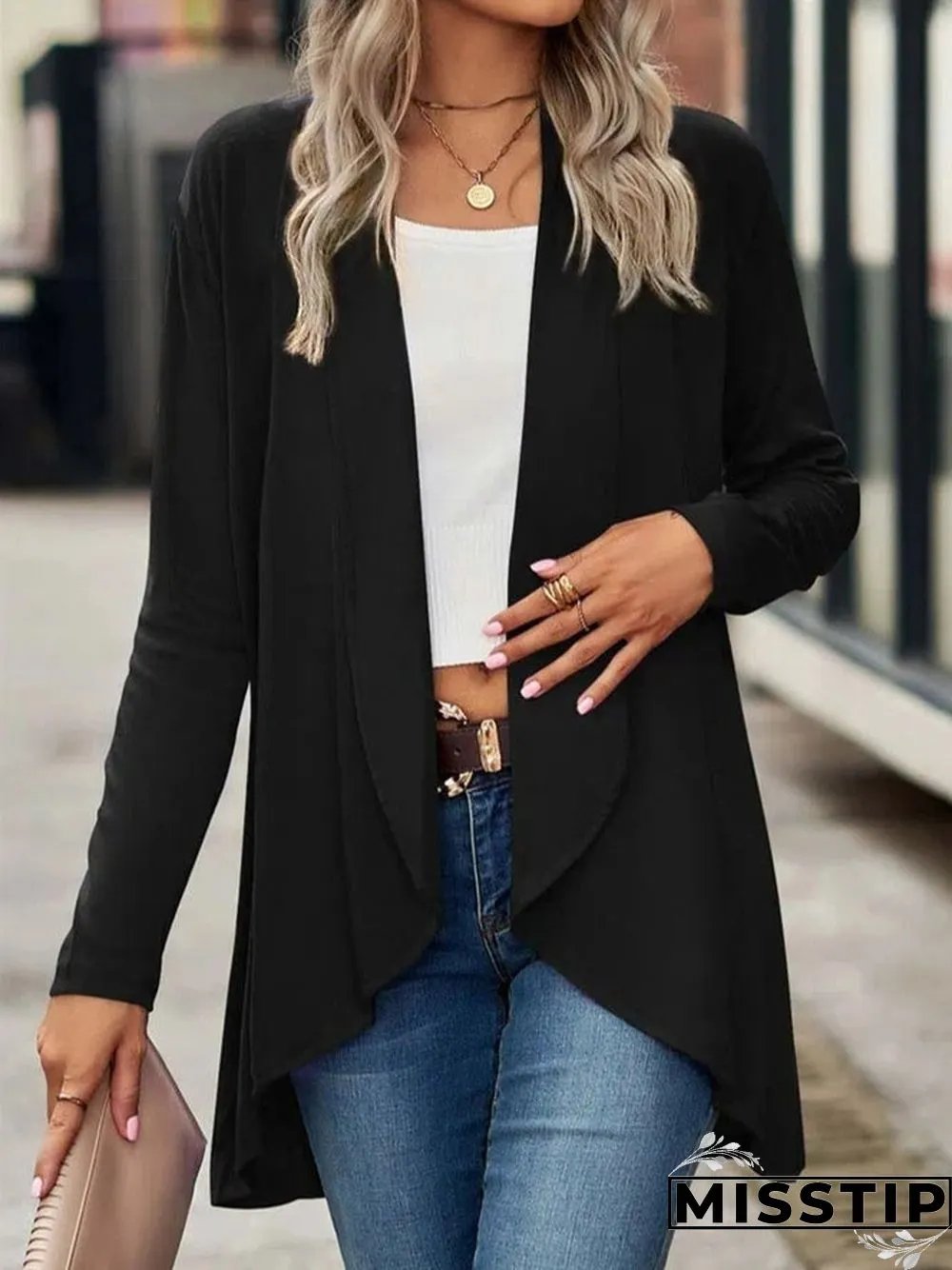 Women's Wrap Loose Casual Plain Coat