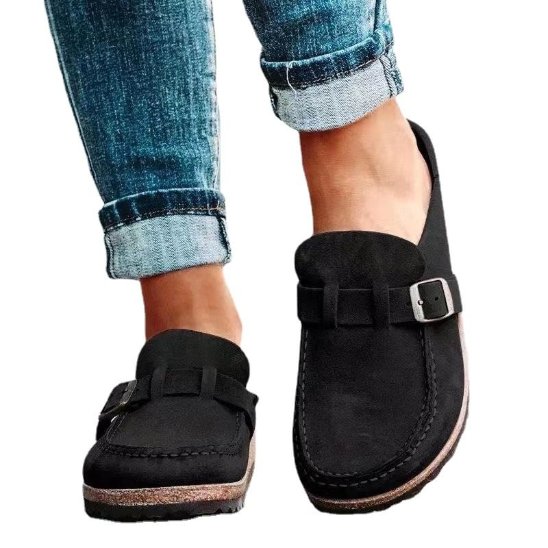 prettyava women casual comfy leather slip on sandals