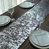 108" Sparkly Metallic Silver Foil Thin Mesh Polyester Table Runner - 25GSM