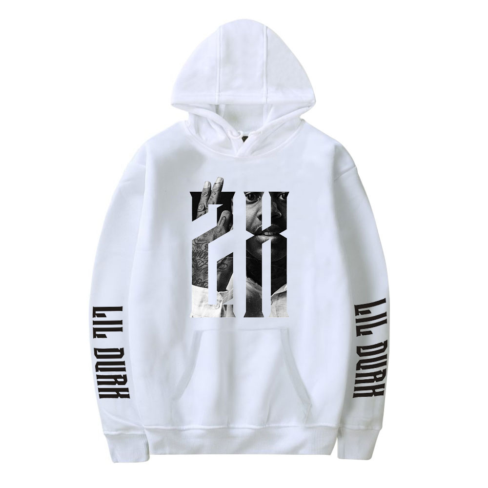 Unisex Lil Durk Hoodie Letters Graffiti Floral Rapper Hoodie