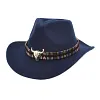 Cow head accessories western cowboy hat wool hat men and women outdoor big brim hat